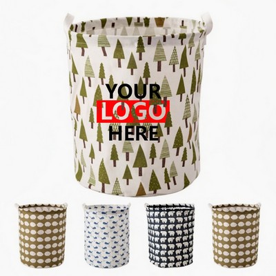 Waterproof Cotton Linen Laundry Hamper
