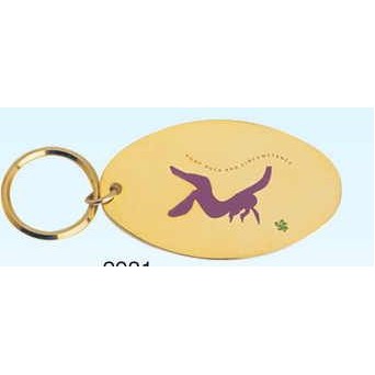 Gold Plated Brass Oval Key Ring