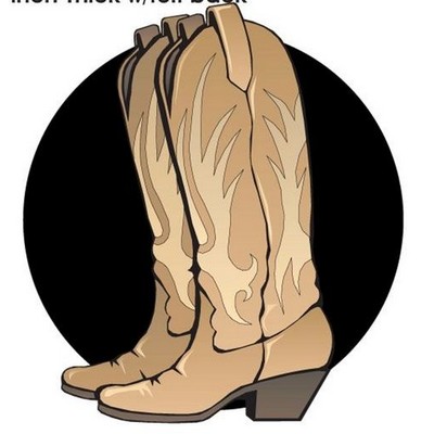 Cowboy Boots Acrylic Coaster w/Felt Back