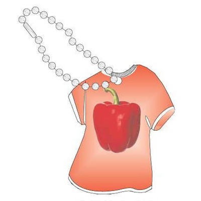 Bell Pepper Promotional T Shirt Key Chain w/ Black Back (4 Square Inch)