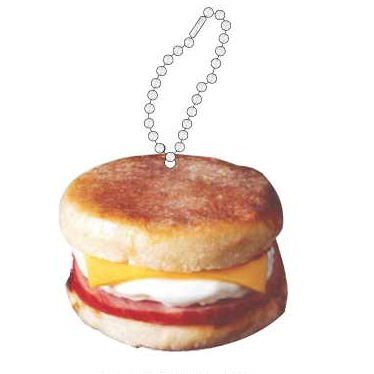 Breakfast Sandwich Promotional Key Chain w/ Black Back (6 Square Inch)