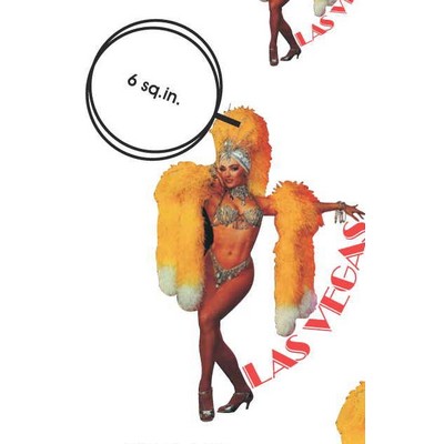 Showgirl in Yellow Key Chain w/Clear Mirror Back (6 Square Inch)