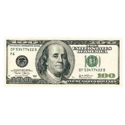Hundred Dollar Bill Magnet w/ Full Magnetic Back (8 Square Inch)