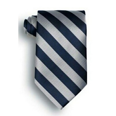 School Stripes Tie - Navy Blue/Gray