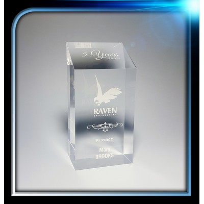 Corporate Series Acrylic Rectangular Slanted Top Award (3"x6"x2")