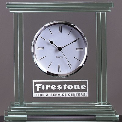 Jade Glass Mantel Clock