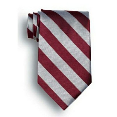 School Stripes Tie - Maroon Red/Gray