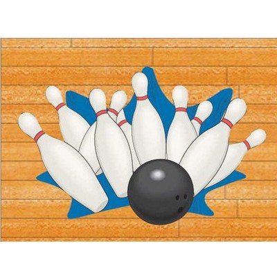 Bowling Strike Rectangle Badge w/ Bar Pin (2.5"x3.5")