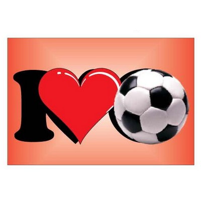 I Love Soccer Metal Rectangle Photo Magnet (2"x3")