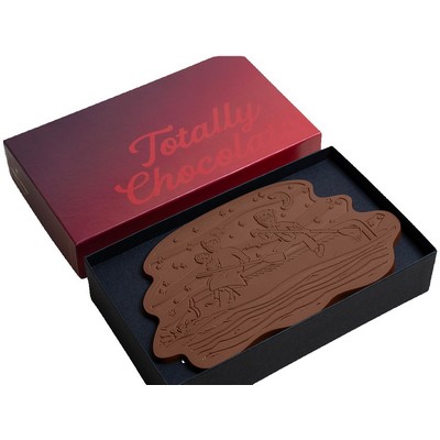 9"x 5" Custom Decorated Chocolate Shape with Luxury Custom Packaging