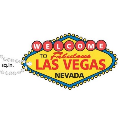 Welcome to Las Vegas Sign Promotional Key Chain W/ Black Back (12 Square Inch)