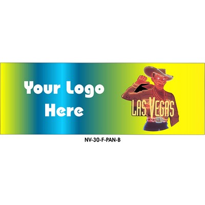 Vegas Vic Neon Cowboy Panoramic Badge w/ Bar Pin (1.625"x4.625")