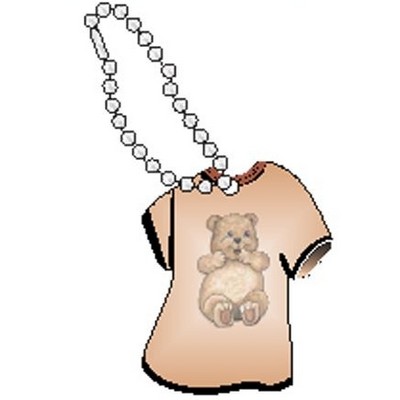 Bear Cup Promotional T-Shirt Key Chain w/ Black Back (4 Square Inch)