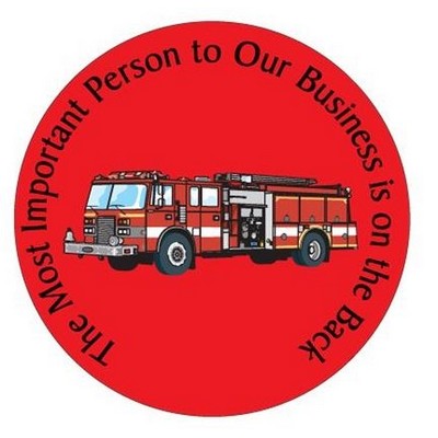 Fire Truck Circular Photo Hand Mirror (2½" Diameter)