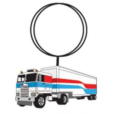 Semi Truck Executive Key Chain w/Mirrored Back (6 Square Inch)