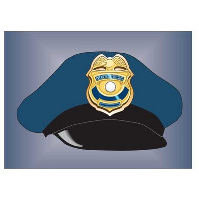 Police Cap Metal Photo Magnet (2 1/2"x3 1/2")
