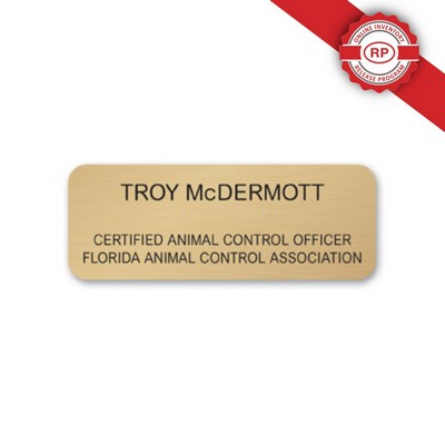 Custom Size Oxidized Brass Executive Name Badge (6-10 Square Inches)