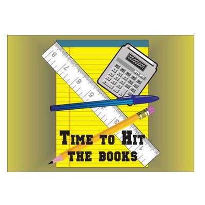 School Supplies Rectangle Badge w/ Bar Pin (2 1/2"x3 1/2")