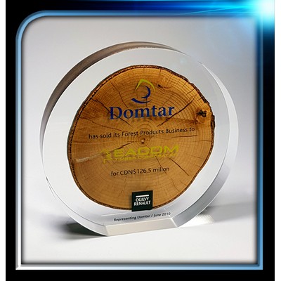 Lucite Round Award w/Flat Bottom (5" Diameter x7/8")