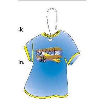 Yellow Bi-Plane T-Shirt Zipper Pull