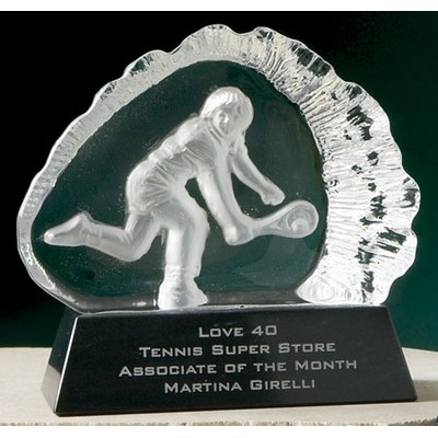 5" Women's Tennis Glacier Sports Award w/Marble Base