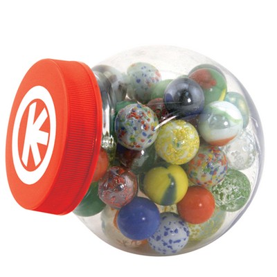 Glass Marbles Game Set w/ Storage Canister