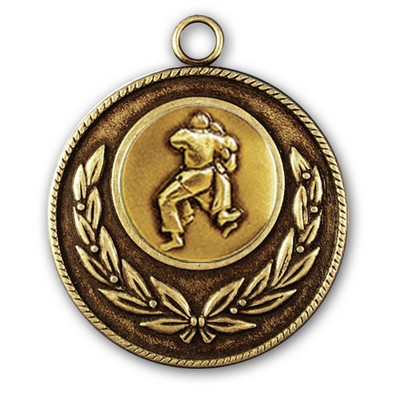 Stock Classic Wreath With Rope Edge 2" Medal- Judo