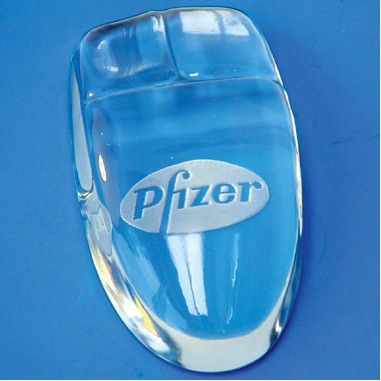 Starfire Glass Mouse Shaped Paperweight