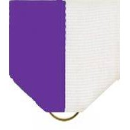 Pin Drape Ribbon, Purple-White w/ Jump Ring