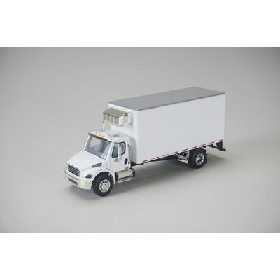 White Freightliner M2 106 Plus w/ Van Box & Reefer Unit 1/64 Scale Die Cast