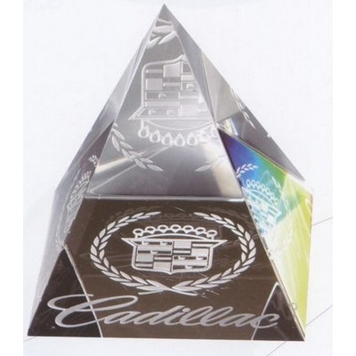 Small Optical Crystal Pyramid Paperweight