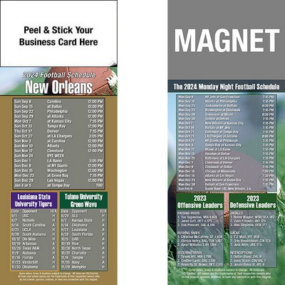 New Orleans Pro Football Schedule Peel & Stick Magnet (3 1/2"x8 1/2")