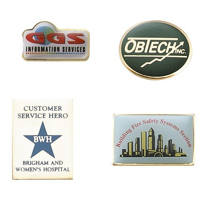 Economical Printed Lapel Pin (Up To 1 1/4")