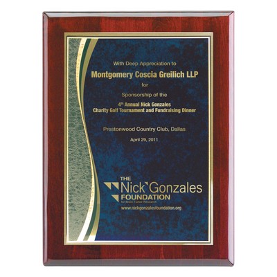 Plaque - 9"x12" Wall Plaque w/ Blue Wave Marble Plate (7"x10")