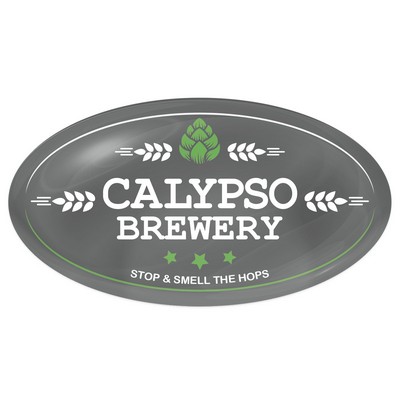 Domed Decal | Oval | 3" x 5 1/2"| White Vinyl