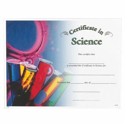 Science Award Certificate