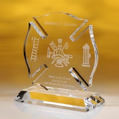 6 3/4" Maltese Cross Crystal Award