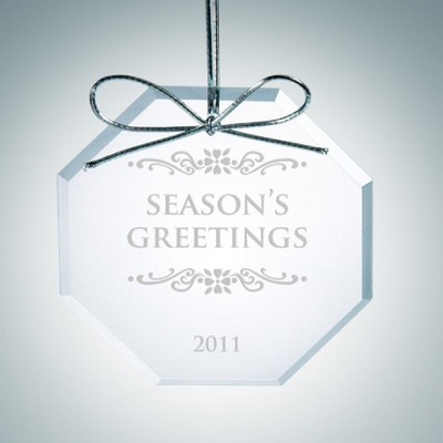 Premium Octagon Clear Glass Ornament