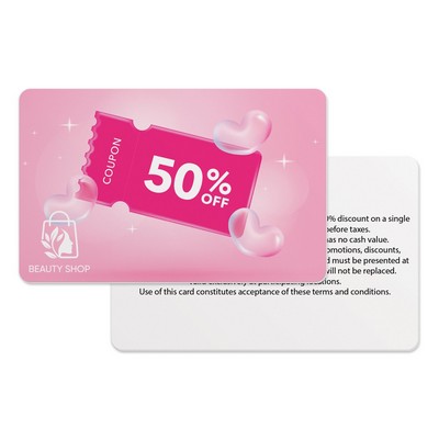 .025 Premium Wallet Card PVC & Compressed Lamination, Full Color / Black