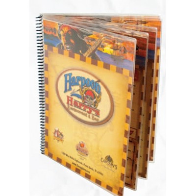 Clear Spiral Bound 3 Page/ 6 View Menu Cover (5 1/2"x11")