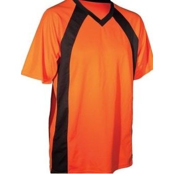 Youth Cool Mesh Soccer Jersey Shirt w/Contrasting Front Side Panel & Neck Trim