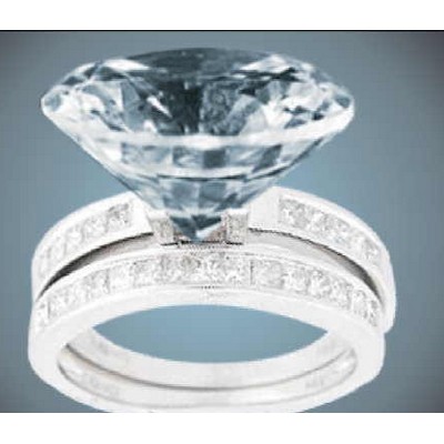 Diamond Ring Metal Photo Magnet (2 1/2"x2 1/2")