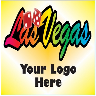 Las Vegas w/ Dice Metal Photo Magnet (2 1/2" Square)
