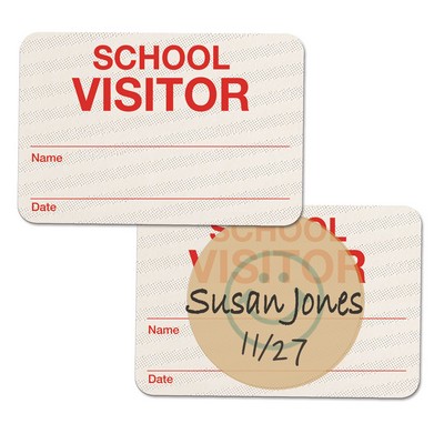 TEMPbadge™ Hand-writable Expiring School Badge Backs, SCHOOL VISITOR