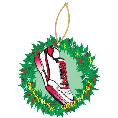 Sneaker Christmas Wreath Ornament w/ Clear Mirrored Back (12 Square Inch)