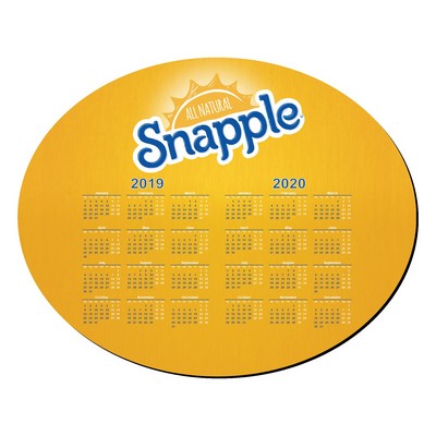 10"X8" Oval Shape Hard Surface Full Color Calendar Mouse Pad 1/8" Foam Base