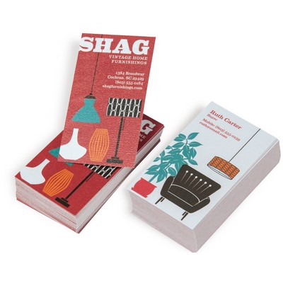 Full Color Raised White Vellum Business Cards (1 Sided)