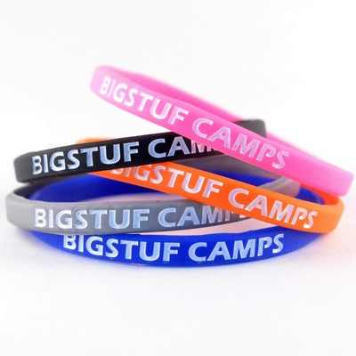 ¼" Mini Color-Filled Silicone Wristband
