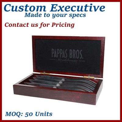 American Walnut, Mahogany Stain & Lacquer Custom Presentation Case / Wooden - Made to Order