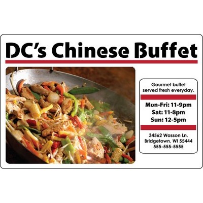 6" X 4" Kwik-Ship White Vinyl Digital Print Round Corner Decal